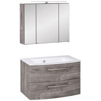 BADEZIMMER  in 80 cm  - Eichefarben/Eiche grau, KONVENTIONELL, Glas/Holzwerkstoff (80cm) - Held