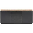 SIDEBOARD 180/80/40 cm  - Schwarz/Eiche Artisan, KONVENTIONELL, Holzwerkstoff/Metall (180/80/40cm) - Xora