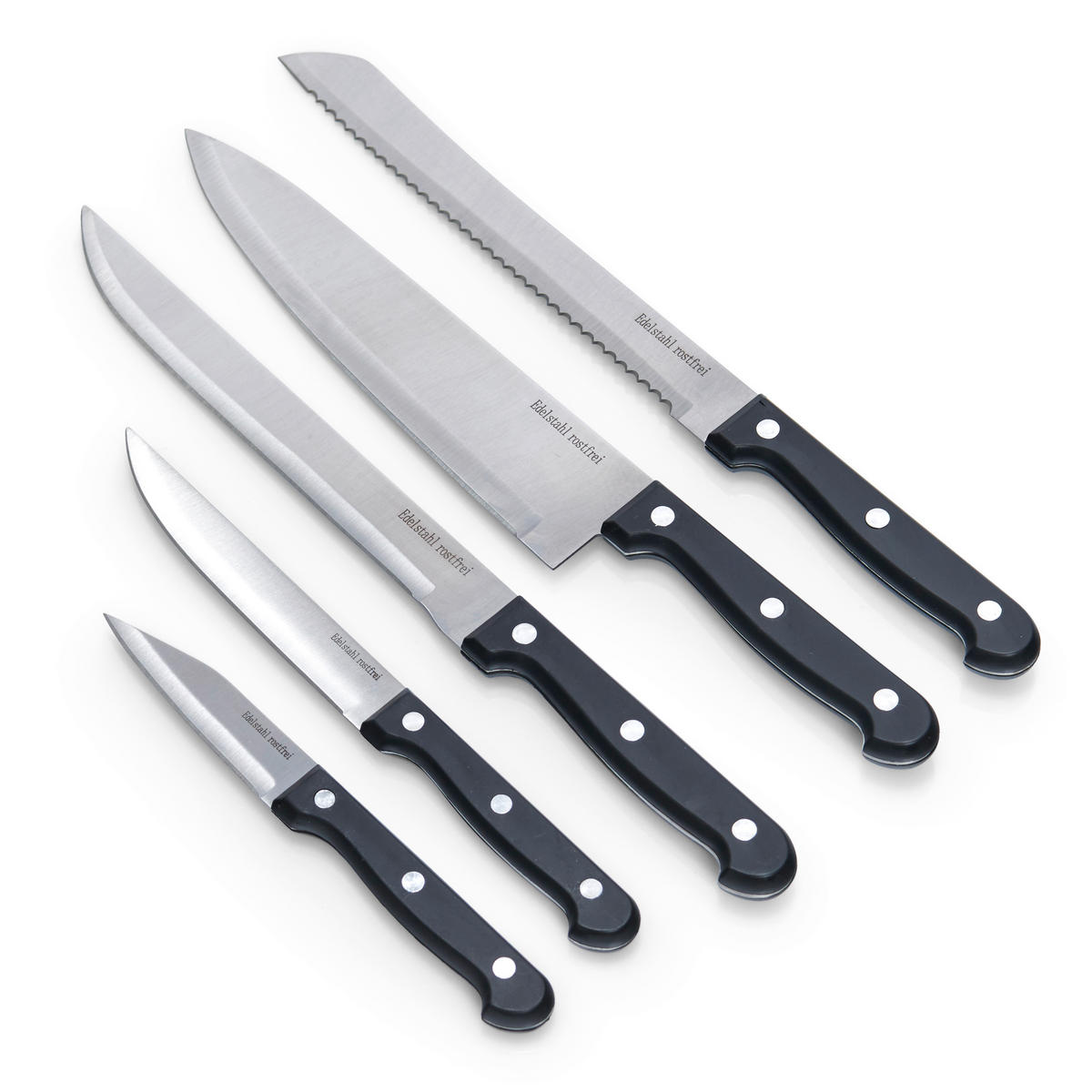 MESSERBLOCK 6-teilig  - Schwarz, Basics, Kunststoff/Metall (11cm) - Zeller Present