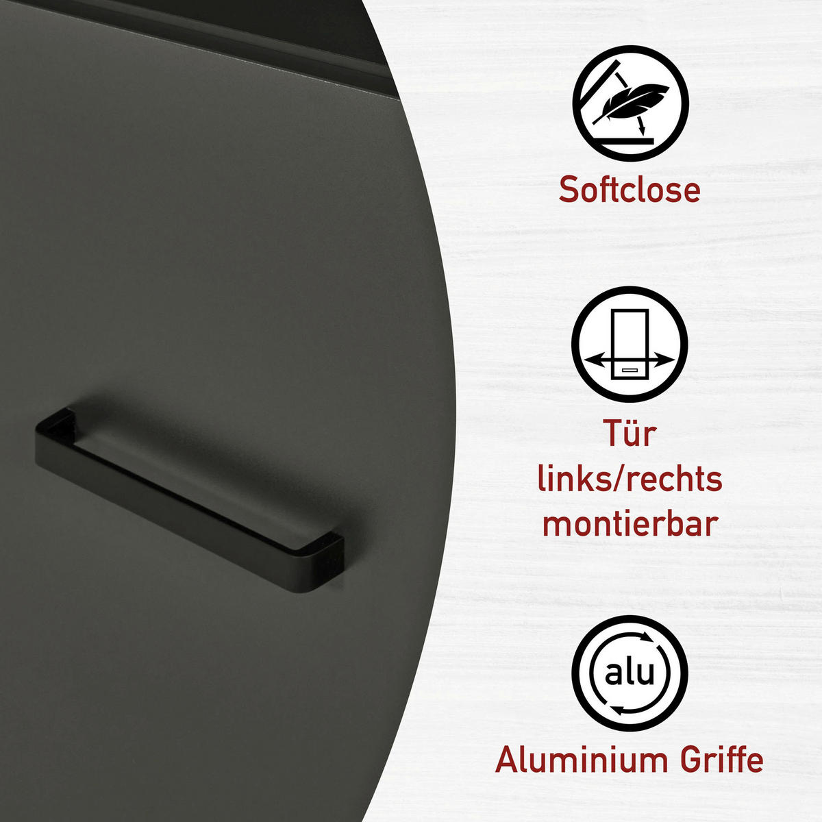 GERÄTEUMBAUSCHRANK 70/167/60 cm  in Anthrazit, Eiche Artisan  - Anthrazit/Schwarz, MODERN, Holzwerkstoff/Metall (70/167/60cm) - home24