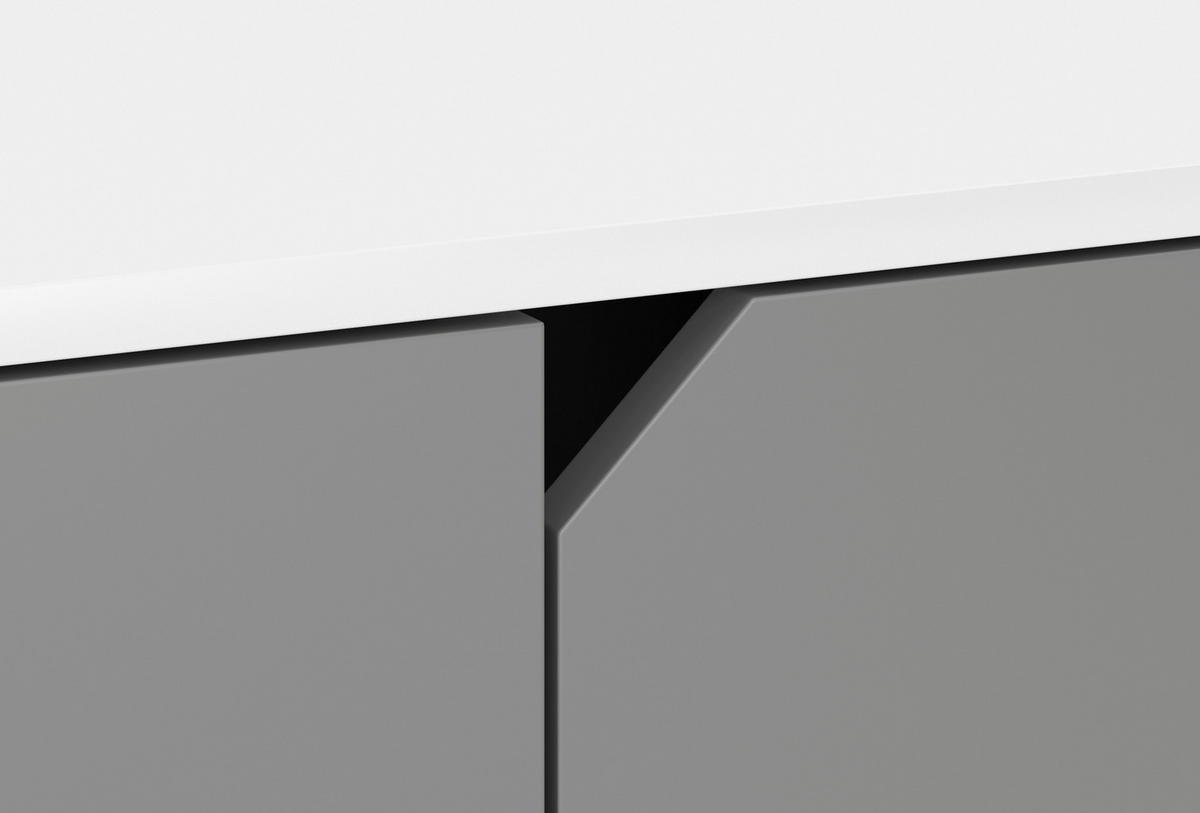 NÍZKA KOMODA, buk, grafitová, biela, 140/70/42 cm - farba buka/biela, Design, drevo/kompozitné drevo (140/70/42cm) - MID.YOU