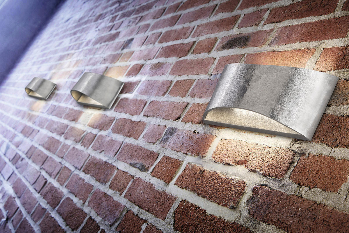 VÄGGLAMPA SHINE   - aluminiumfärg/nickelfärgad, Design, metall (14/30/9,5cm) - Fischer & Honsel