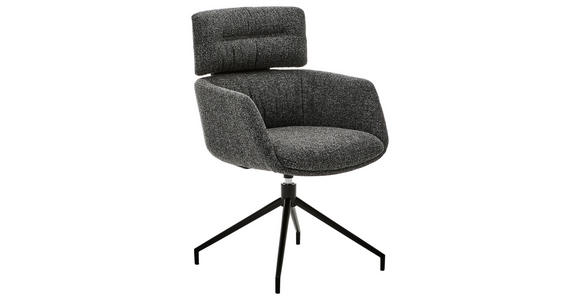 ARMLEHNSTUHL  in Eisen Webstoff  - Dunkelgrau/Schwarz, Design, Textil/Metall (62/92/66cm) - Dieter Knoll