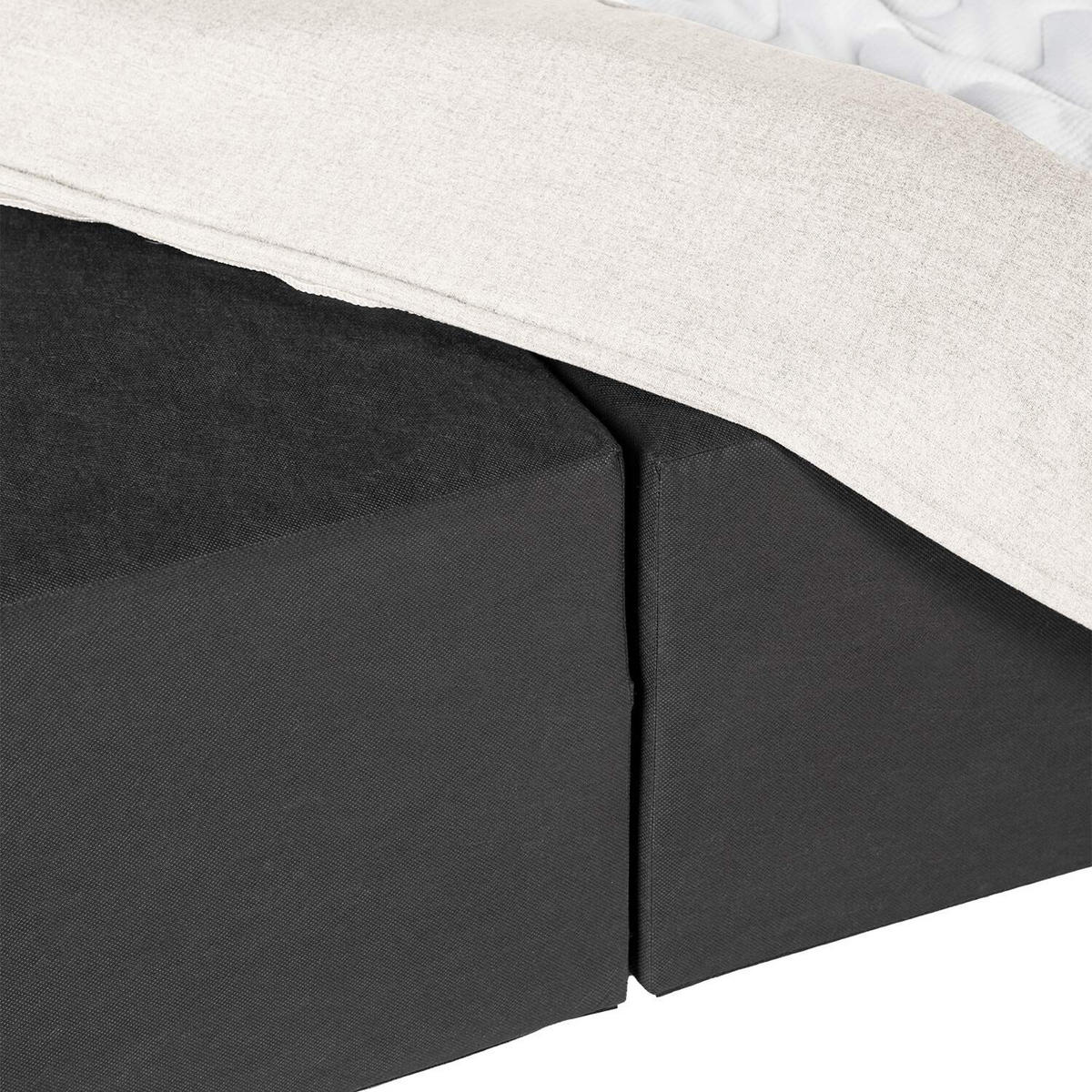BOXSPRINGBETT 180/200 cm  in Creme  - Creme/Schwarz, Design, Textil (180/200cm) - home24