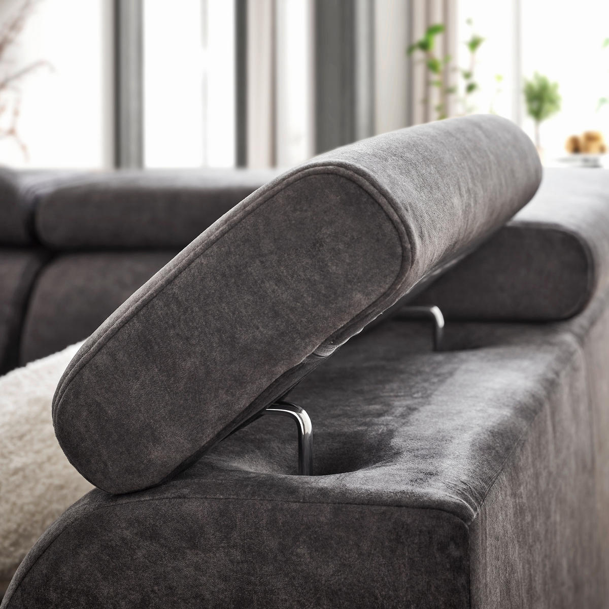 SEDACÍ SOUPRAVA, textil, barvy grafitu - černá/barvy grafitu, Design, kov/textil (191/340/172cm) - Stylife