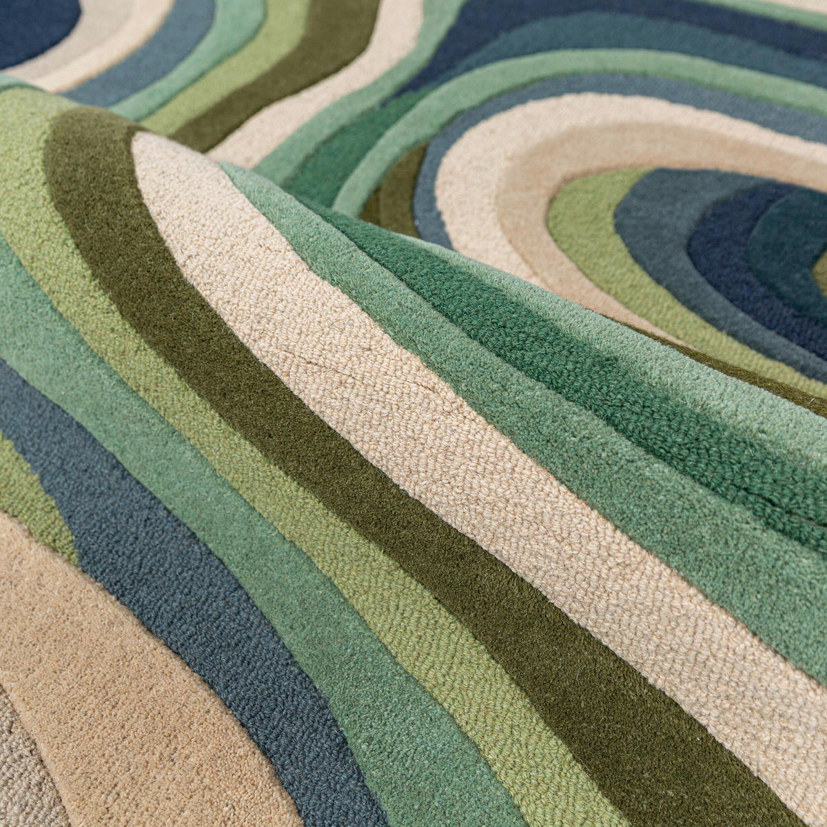 WOLLTEPPICH 140/200 cm Envy Grün oval  - Grün, Basics, Textil (140/200cm) - Flair Rugs