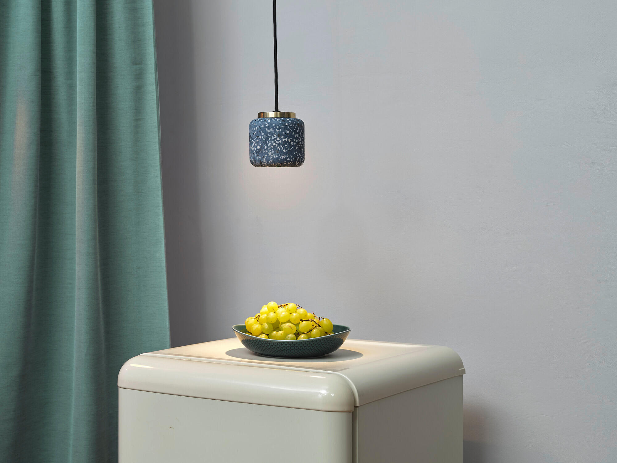 PENDELLEUCHTE 10/150 cm   - Blau, Basics, Stein (10/150cm) - Lucide