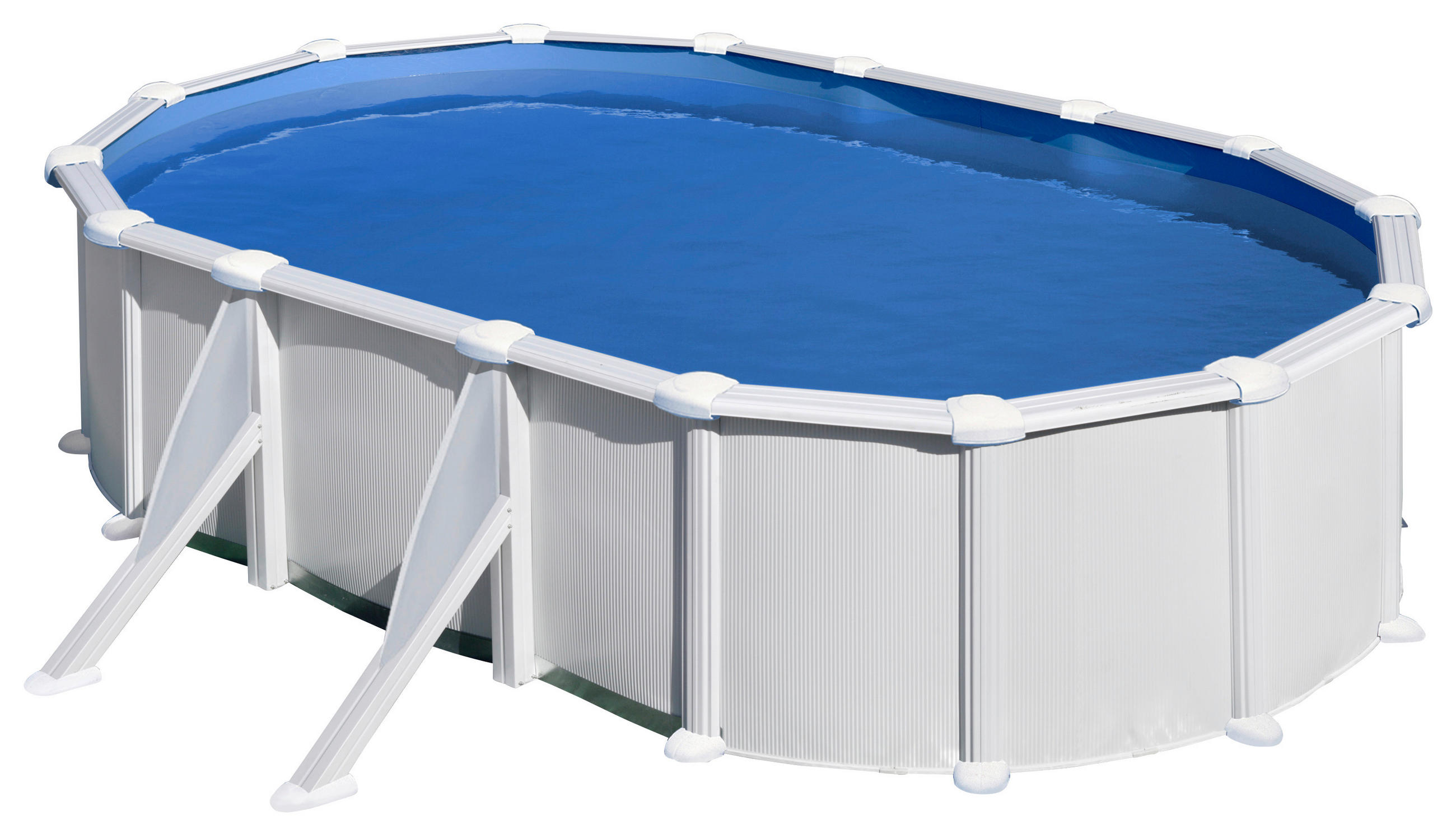 POOL-SET KITPROV618 634/575/132 cm  - Weiß, KONVENTIONELL, Metall (634/575/132cm) - Gre