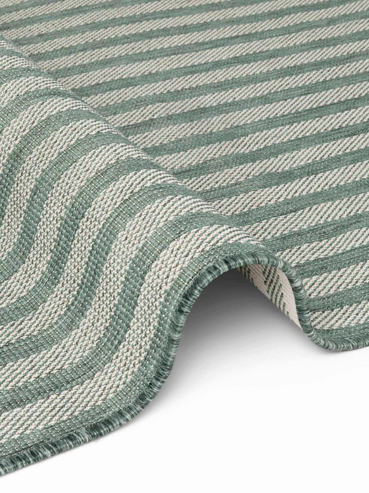 FLACHWEBETEPPICH 160/230 cm Haringey Grün, Weiß rechteckig  - Weiß/Grün, Design, Kunststoff (160/230cm)