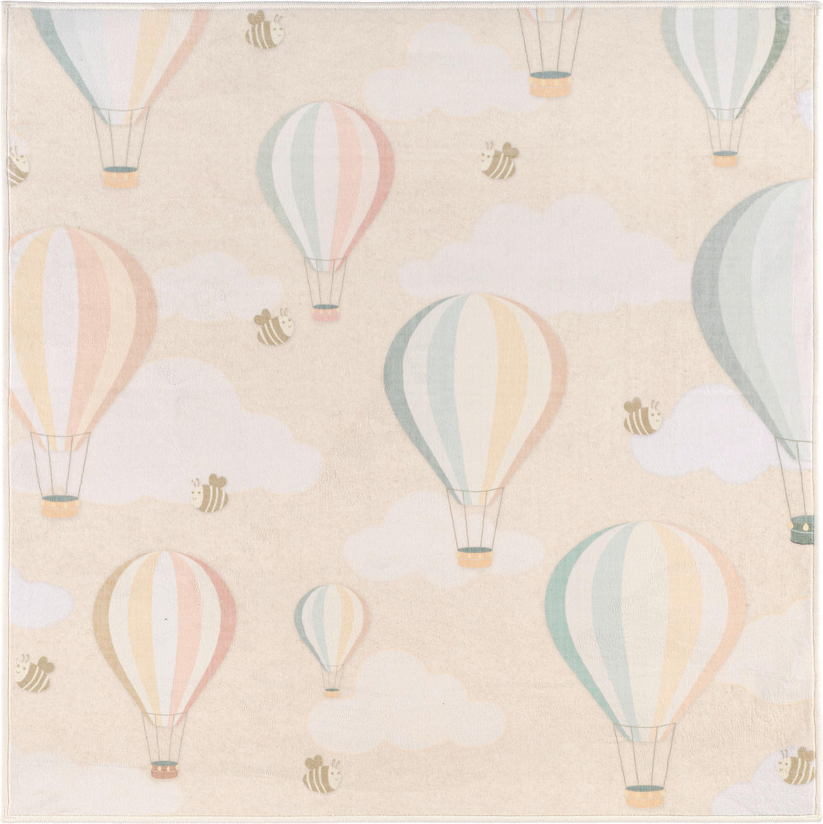 KINDERTEPPICH Living Elora 120/120 cm  in Creme, Hellrosa, Pastellblau  - Pastellblau/Hellrosa, Trend, Kunststoff/Textil (120/120cm) - Lindorug