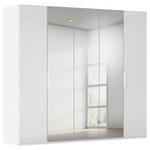 DREHTÜRENSCHRANK 251/223/61 cm,  in Weiß, Weiß Hochglanz, 5-türig  - Weiß Hochglanz/Weiß, Basics, Glas/Holzwerkstoff (251/223/61cm) - Novel