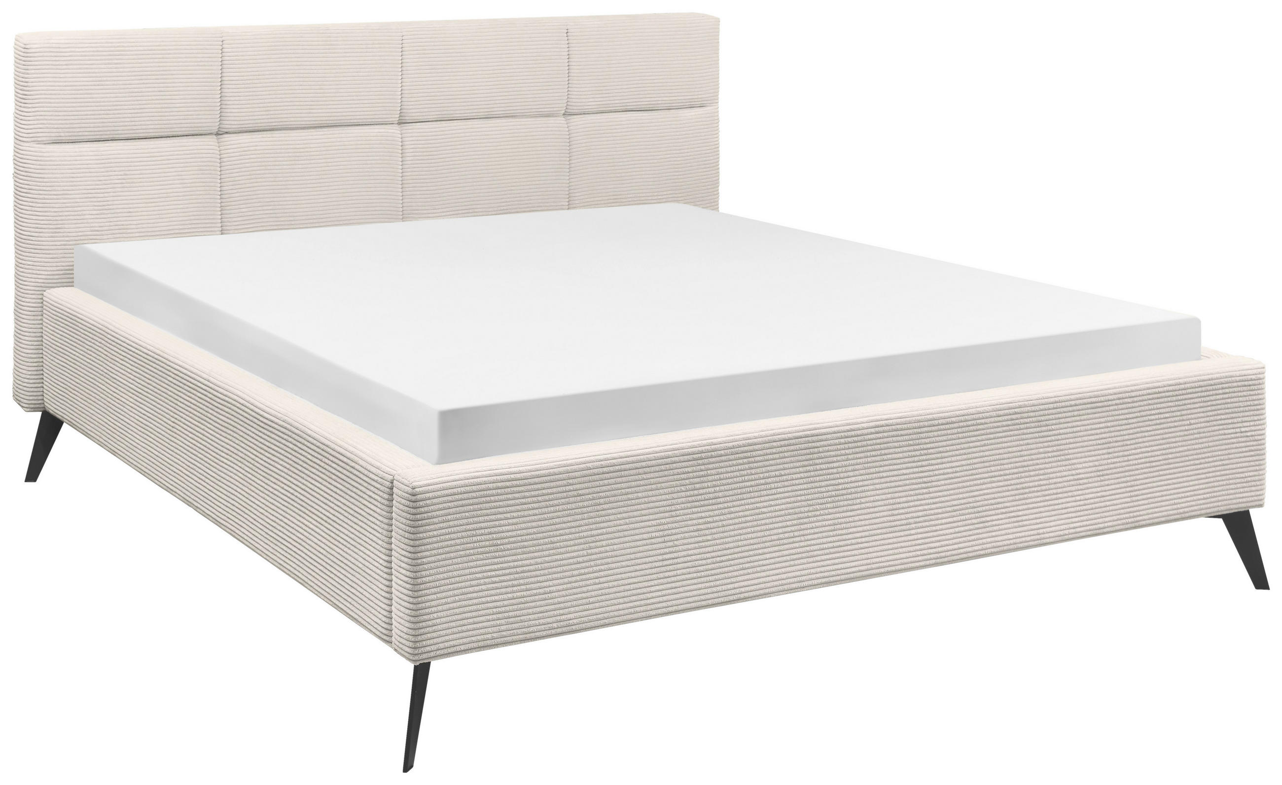 POLSTERBETT 180/200 cm  in Beige  - Beige/Schwarz, KONVENTIONELL, Textil/Metall (180/200cm) - SetOne by Musterring