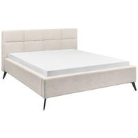 POLSTERBETT 180/200 cm, inkl.  in Beige  - Beige/Schwarz, KONVENTIONELL, Textil/Metall (180/200cm) - SetOne by Musterring