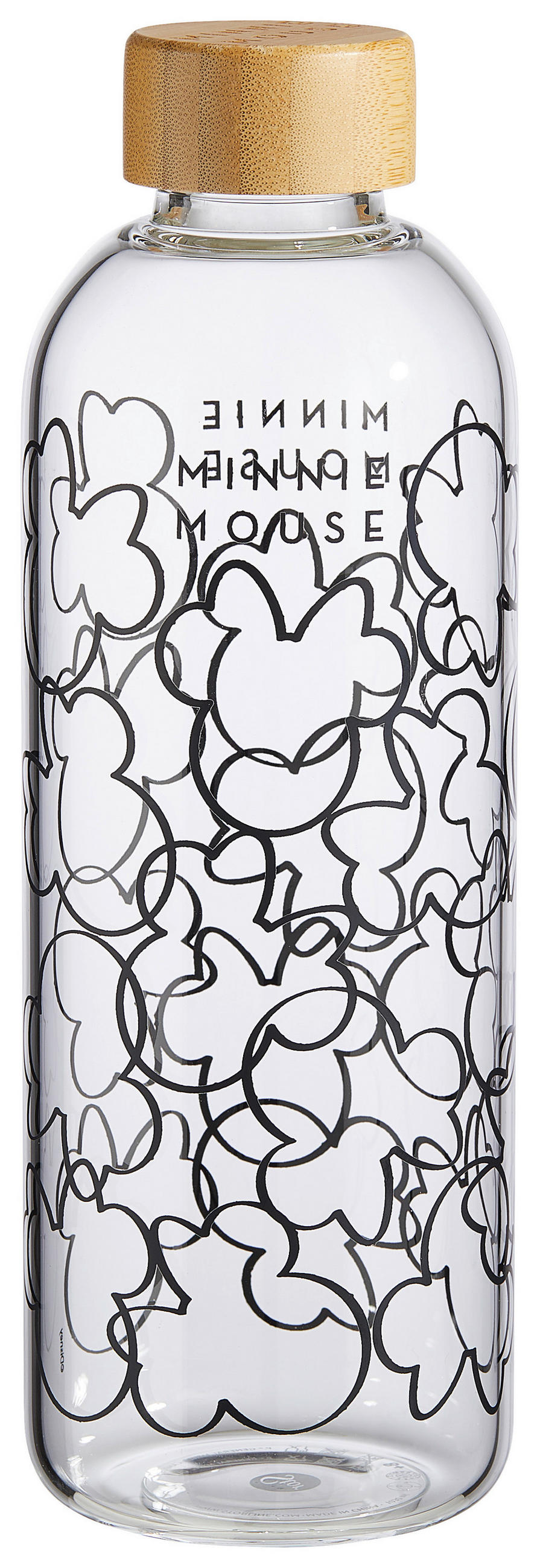 TRINKFLASCHE 1,03 L  - Klar/Transparent, Basics, Glas/Holz (8/25/8cm) - Disney