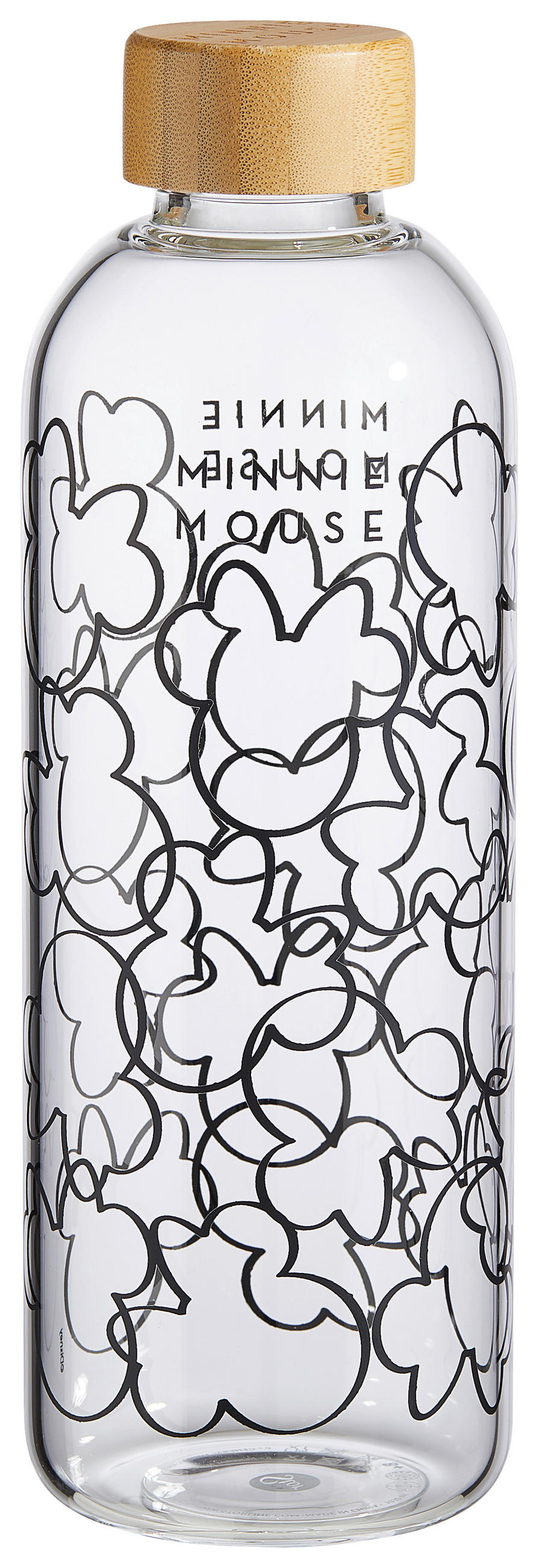 TRINKFLASCHE 1,03 L  - Klar/Transparent, Basics, Glas/Holz (8/25/8cm) - Disney