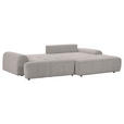 Ecksofa mit Funktion Grau Flachgewebe Zierkissen, Rückenkissen, Bettkasten, Schlaffunktion, Rücken echt, Liegefläche im Originalstoff  - Schwarz/Grau, KONVENTIONELL, Kunststoff/Textil (277/190cm) - Carryhome