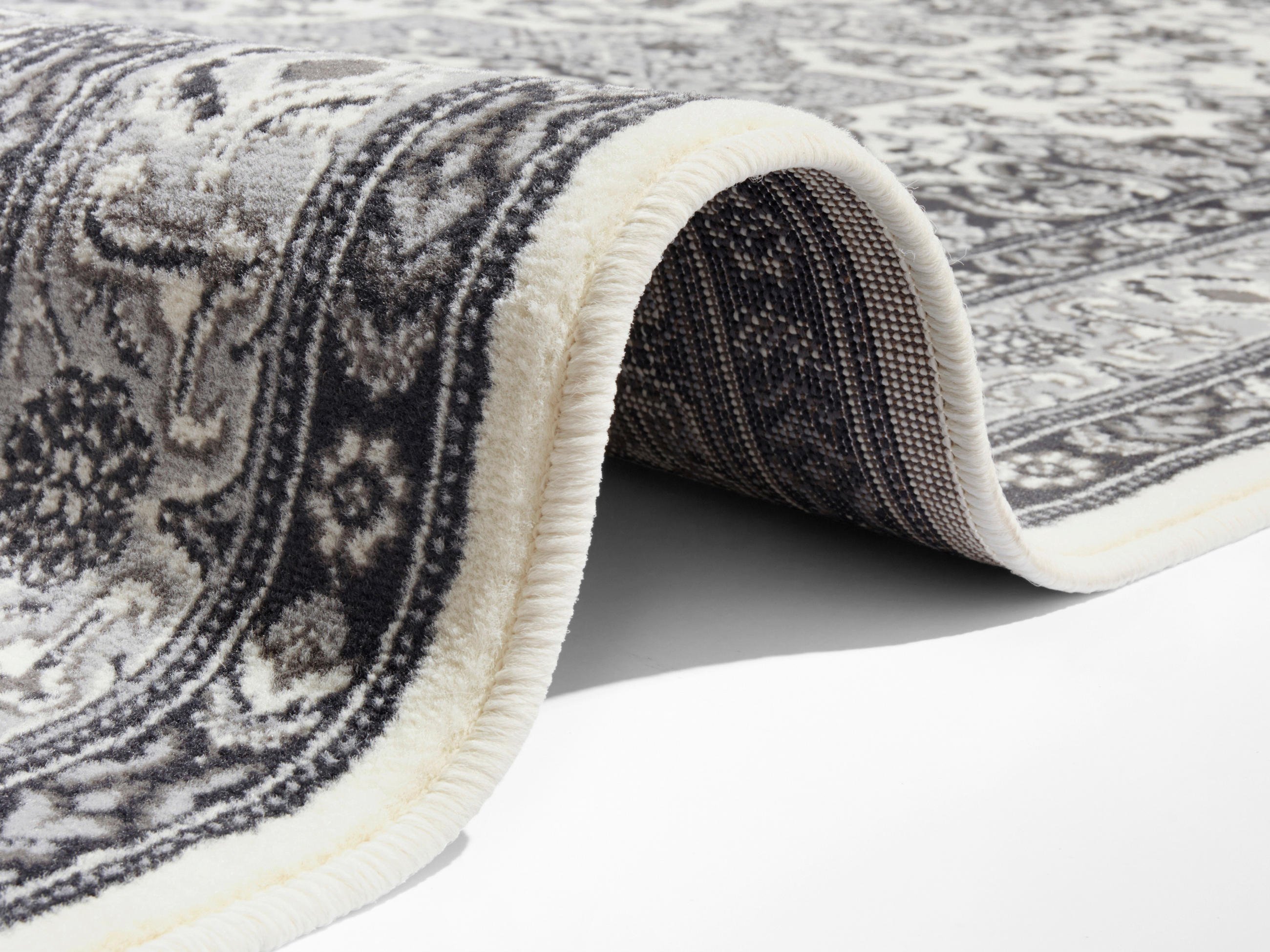 LÄUFER 80/250 cm Mirkan  - Creme/Grau, Basics, Kunststoff/Textil (80/250cm)