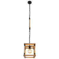 HÄNGELEUCHTE 25/25/120 cm    - Schwarz/Braun, Natur, Naturmaterialien/Holz (25/25/120cm) - Globo