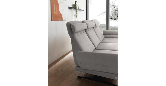 ECKSOFA Sandfarben Flachgewebe  - Sandfarben/Schwarz, Design, Textil/Metall (279-327/176-217cm) - Dieter Knoll