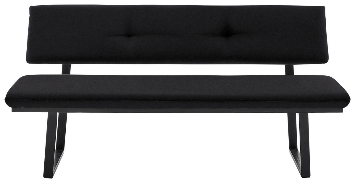 SITZBANK 200/86/60 cm  in Schwarz  - Schwarz, MODERN, Textil/Metall (200/86/60cm) - Cantus