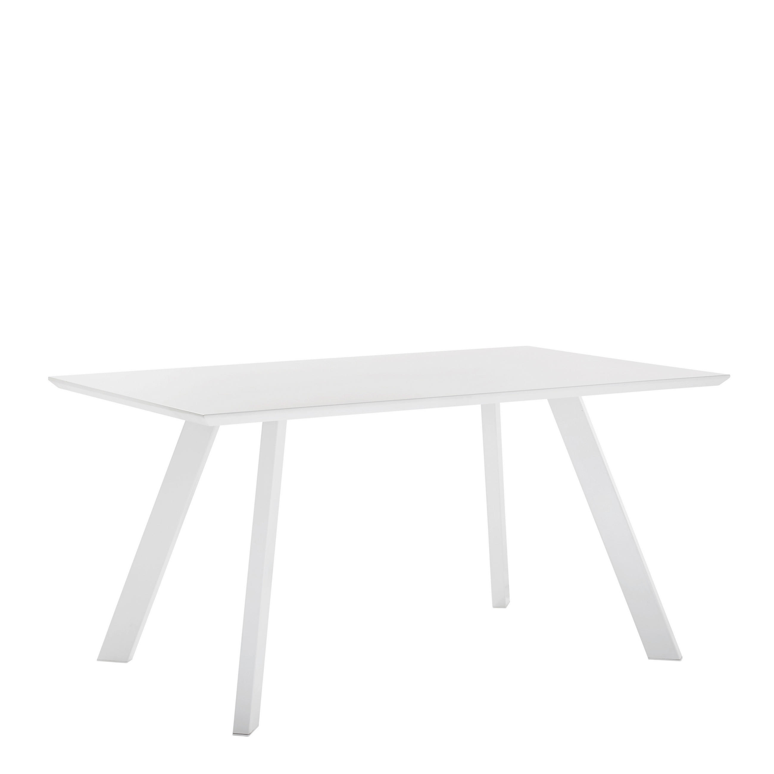 TRPEZARIJSKI STO  bela   - bela, Dizajnerski, metal/pločasti materijal (150/90/75cm) - Boxxx
