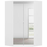 DREHTÜRENSCHRANK 117/197/54 cm,  in Weiß, 2-türig  - Alufarben/Weiß, KONVENTIONELL, Glas/Holzwerkstoff (117/197/54cm) - home24