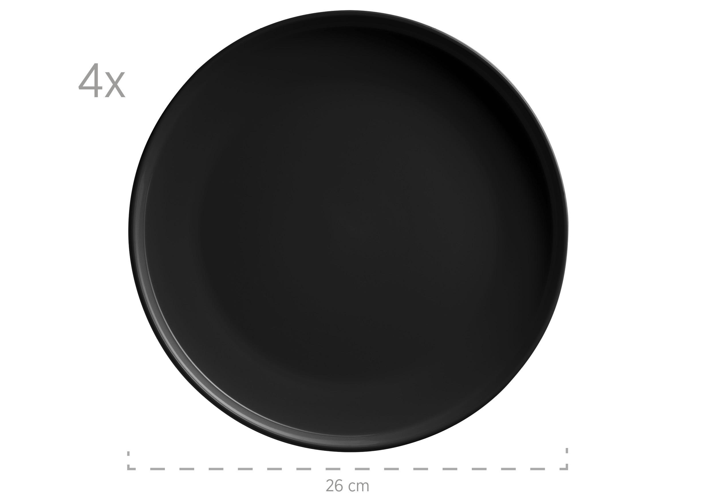 KOMBISERVICE Alenia 16-teilig  - Schwarz, Basics, Keramik (32/31,5/30cm) - Mäser