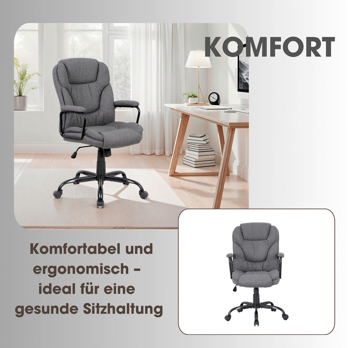 CHEFSESSEL Webstoff Grau, Schwarz Hochglanz  - Schwarz Hochglanz/Schwarz, MODERN, Textil/Metall (57/109/67cm) - MID.YOU