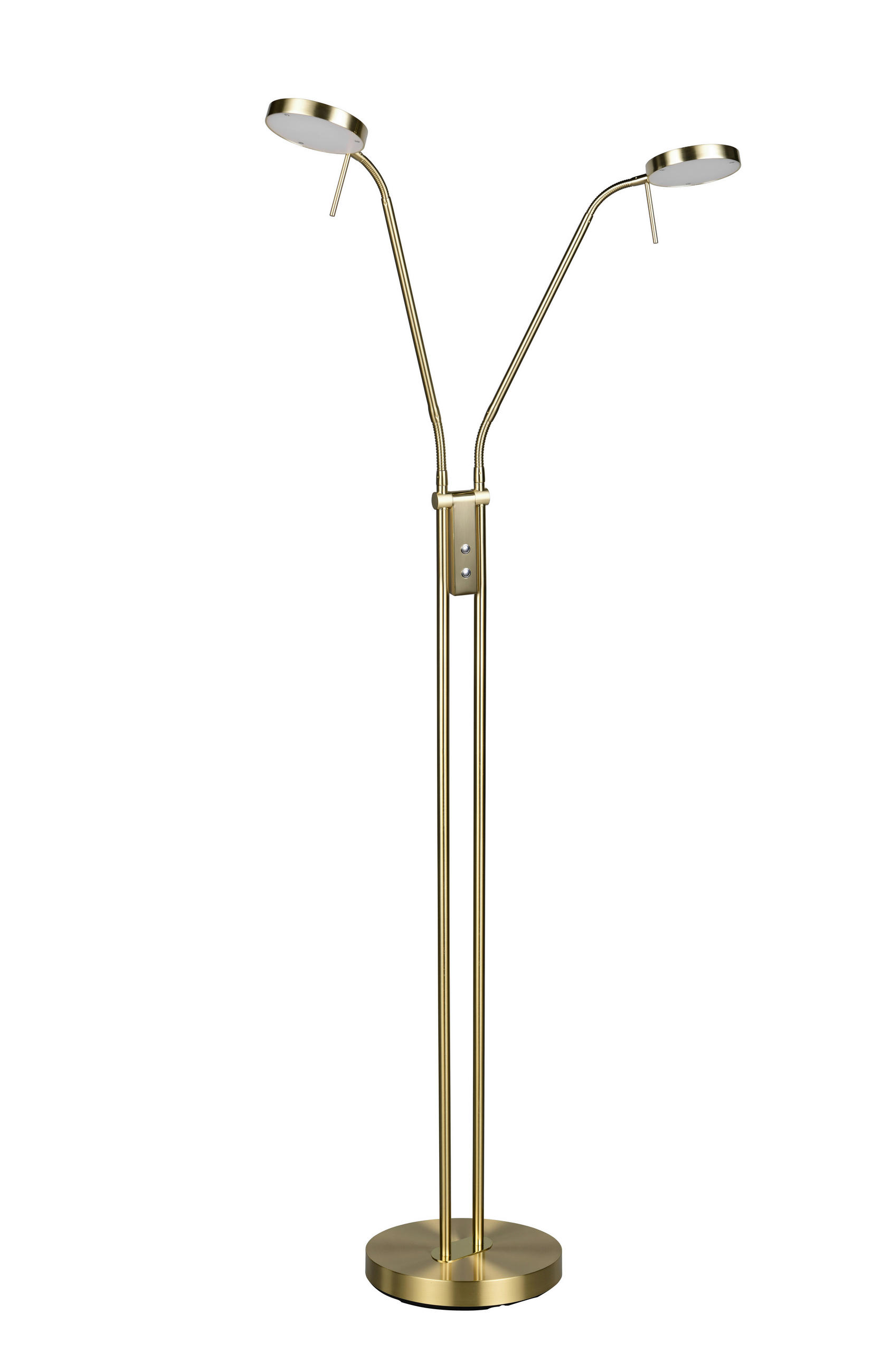 LED-STEHLEUCHTE Monza 25,5/160 cm   - Messingfarben/Weiß, MODERN, Kunststoff/Metall (25,5/160cm) - Trio Leuchten