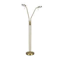 LED-STEHLEUCHTE Monza 25,5/160 cm   - Messingfarben/Weiß, MODERN, Kunststoff/Metall (25,5/160cm) - Trio Leuchten