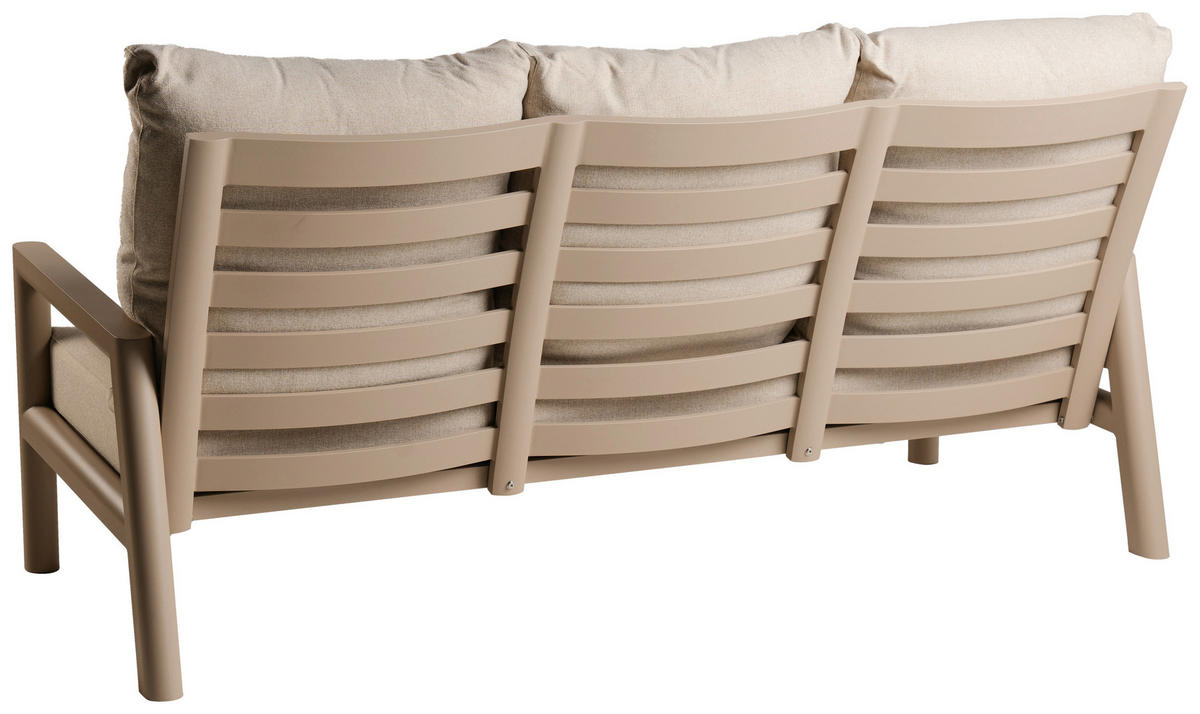 3-SITZER-BANK 199/95/86 cm  in Creme, Champagner  - Champagner/Creme, Basics, Textil/Metall (199/95/86cm) - Tierra Outdoor