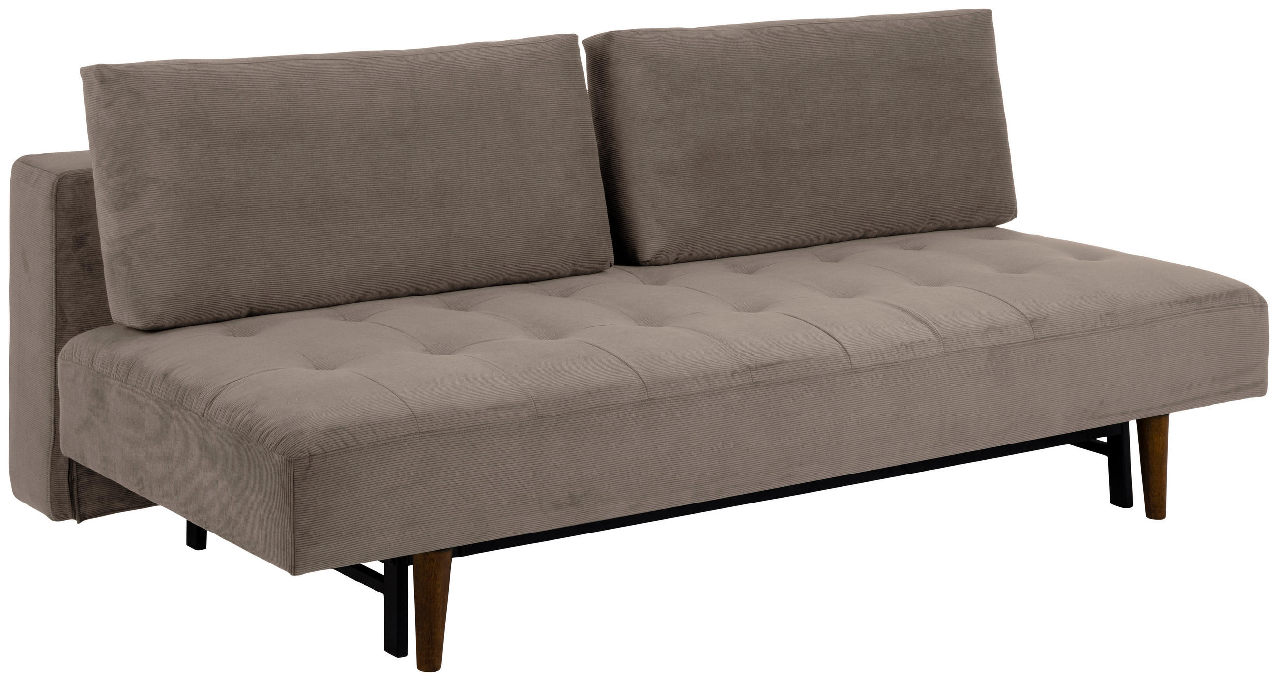 SCHLAFSOFA Mikrofaser Beige  - Beige/Braun, Design, Holz/Textil (200/83/105cm) - MID.YOU