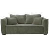 SOFA in Cord Grün  - Schwarz/Grün, Design, Holz/Textil (223/95/121cm) - MID.YOU