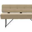 SITZBANK in Metall, Leder Beige  - Beige/Schwarz, Design, Leder/Metall (165/88/66cm) - Moderano