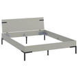 BETT 160/200 cm,  in Hellgrau  - Hellgrau/Schwarz, Design, Metall (160/200cm) - Xora