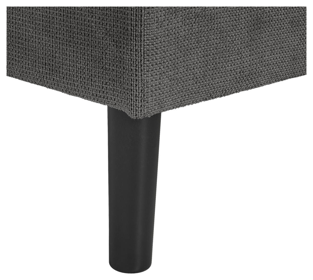 ECKSOFA in Webstoff Dunkelgrau  - Dunkelgrau/Schwarz, Konventionell, Kunststoff/Textil (231/157cm) - P & B