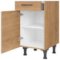 SCHUBKASTENUNTERSCHRANK 45/87/56 cm  in Eichefarben  - Eichefarben/Schwarz, MODERN, Holzwerkstoff/Metall (45/87/56cm) - Nobilia