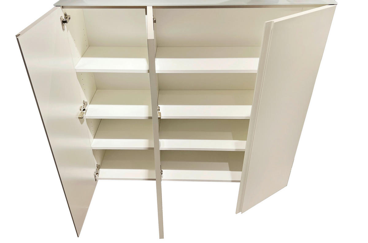GARDEROBE 3-teilig  in 170/185/33 cm  - Sandfarben, Design, Glas/Holzwerkstoff (170/185/33cm) - Moderano