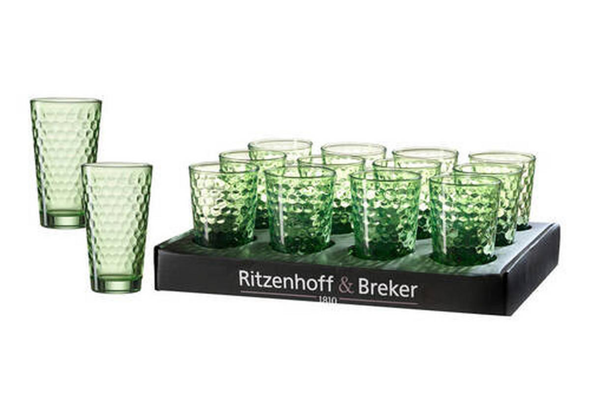 LONGDRINKPOHÁR 400 ml  - zöld, Konventionell, Üveg (400ml) - Ritzenhoff Breker