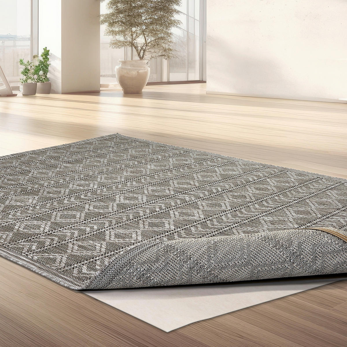 WEBTEPPICH 120/170 cm Sydney Grau rechteckig  - Grau, Basics, Kunststoff (120/170cm) - Novel