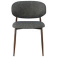STUHL Webstoff Grau, Nussbaumfarben  - Nussbaumfarben/Grau, Design, Textil/Metall (53/79/58cm) - Novel