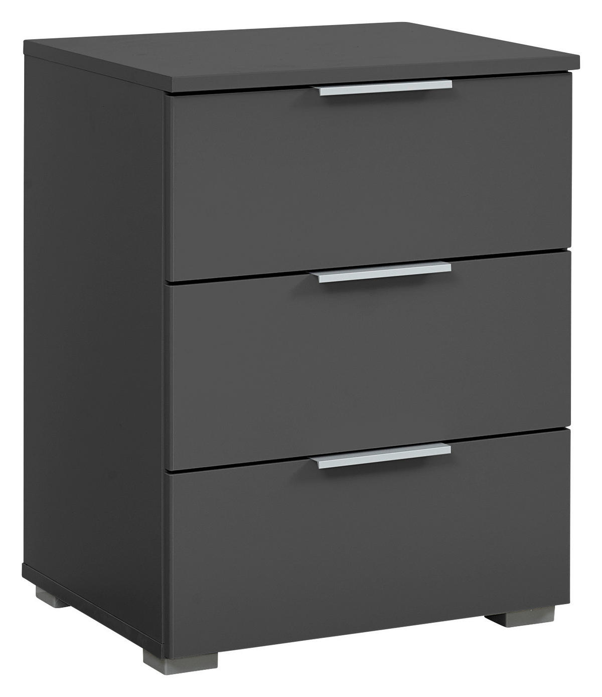 ÉJJELISZEKRÉNY szürke  - alumínium színű/szürke, Modern, faalapú anyag (47/62/42cm) - Rauch Möbel