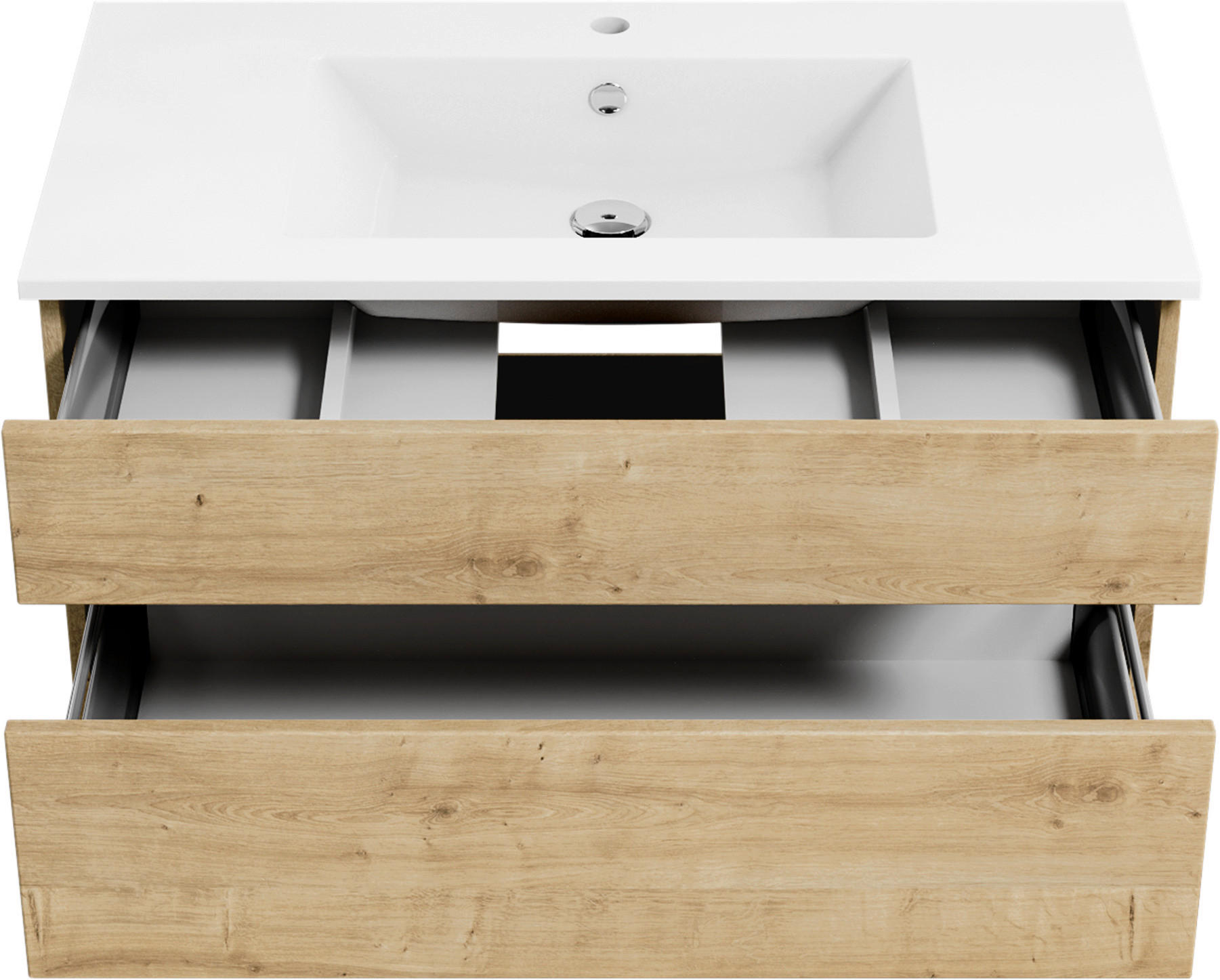 BADEZIMMER  in 92 cm  - Eichefarben/Weiß, KONVENTIONELL, Holzwerkstoff (92cm) - Puris