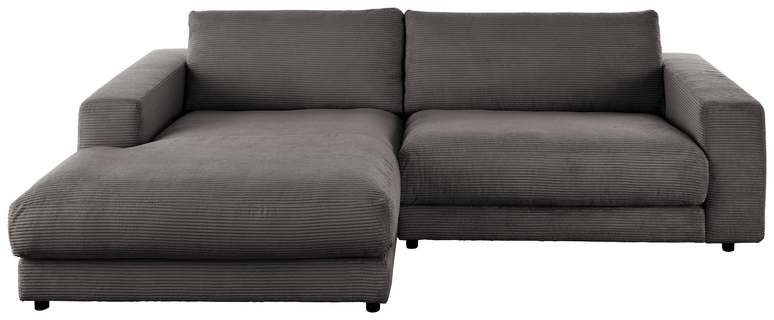 CANAPÉ D'ANGLE in Cord Grau  - gris/noir, Design, textile/matière synthétique (190/250cm) - Pure Home Lifestyle