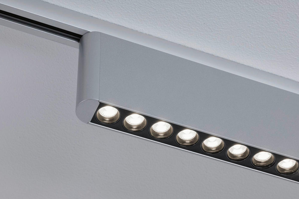 SCHIENENSYSTEM-STRAHLER Urail Zelos 37,2/7,4/2,3 cm  - Chromfarben, Basics, Metall (37,2/7,4/2,3cm) - Paulmann