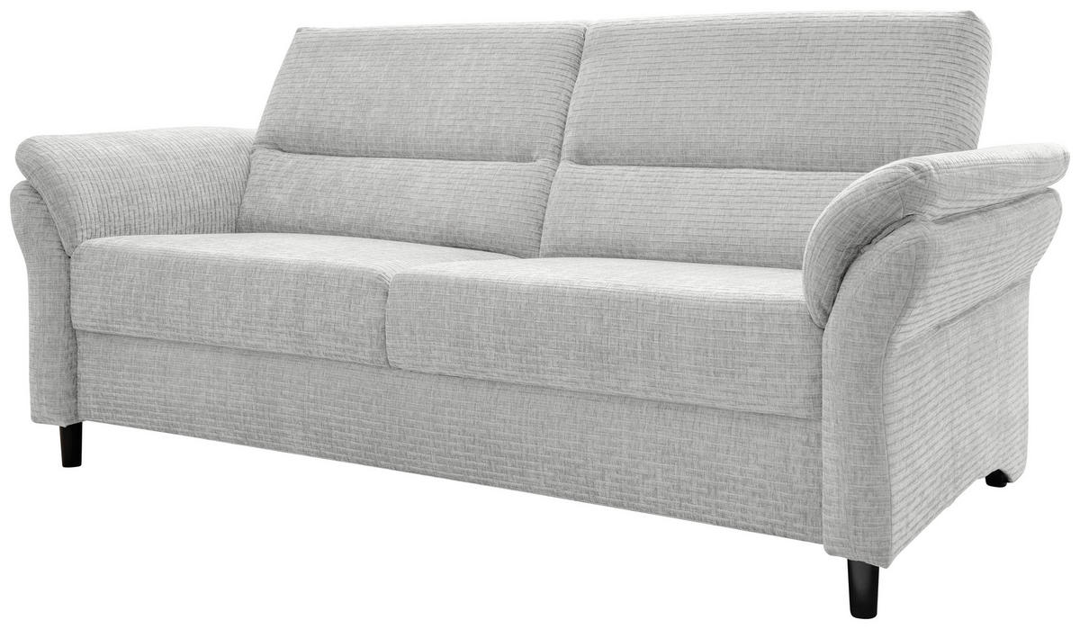3-SITZER-SOFA in Mikrofaser Weiss  - Weiss/Schwarz, Modern, Holz/Textil (192/90/89cm) - Livetastic