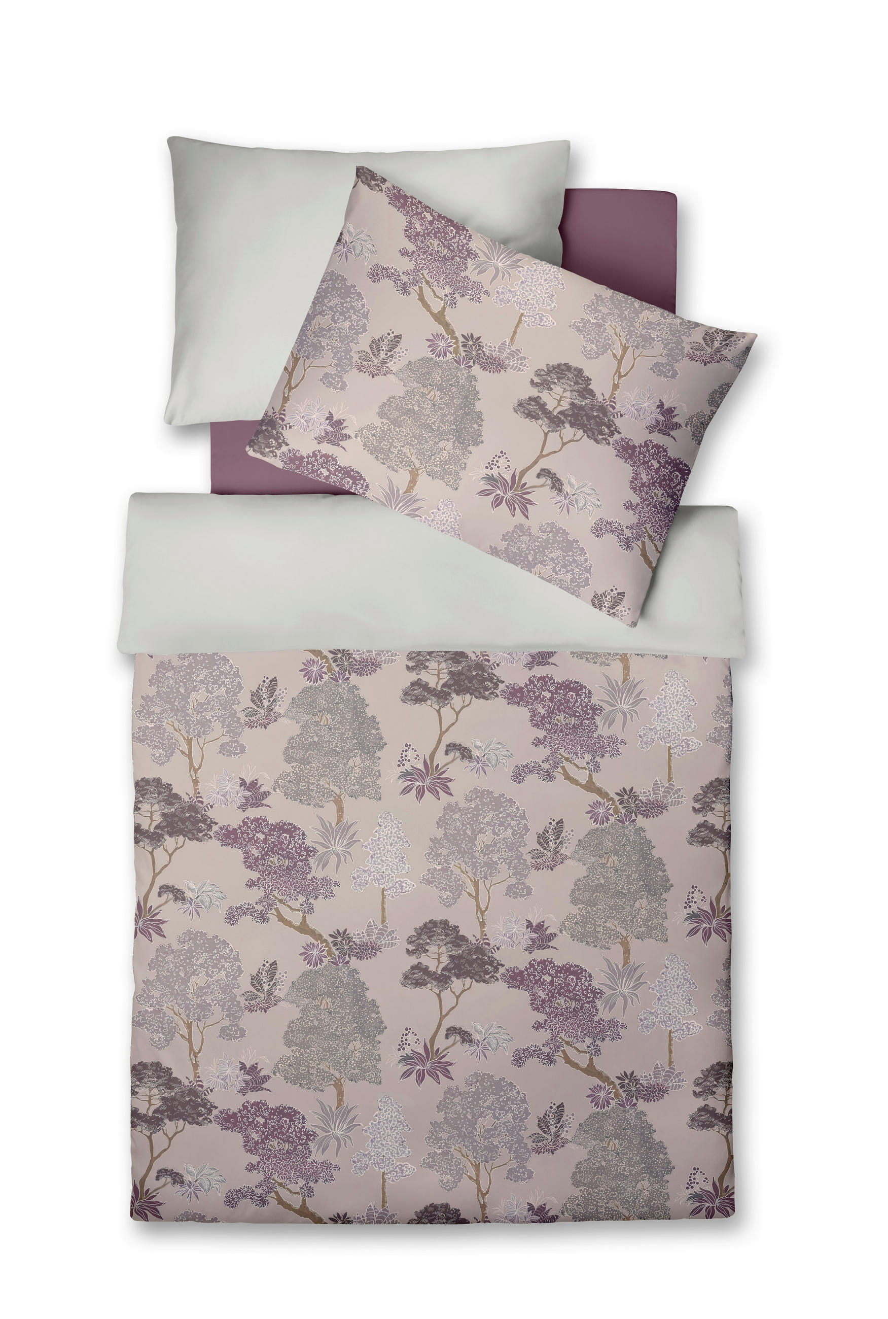 ÁGYNEMŰHUZAT-GARNITÚRA 140/200 cm  - gyöngyház/mályva, Basics, textil (140/200cm) - Fleuresse