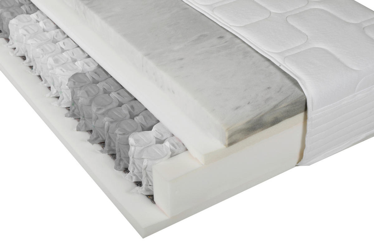 BOXSPRINGMATRATZE inkl. Topper - Weiß, Basics, Textil (80/200cm) - Xora