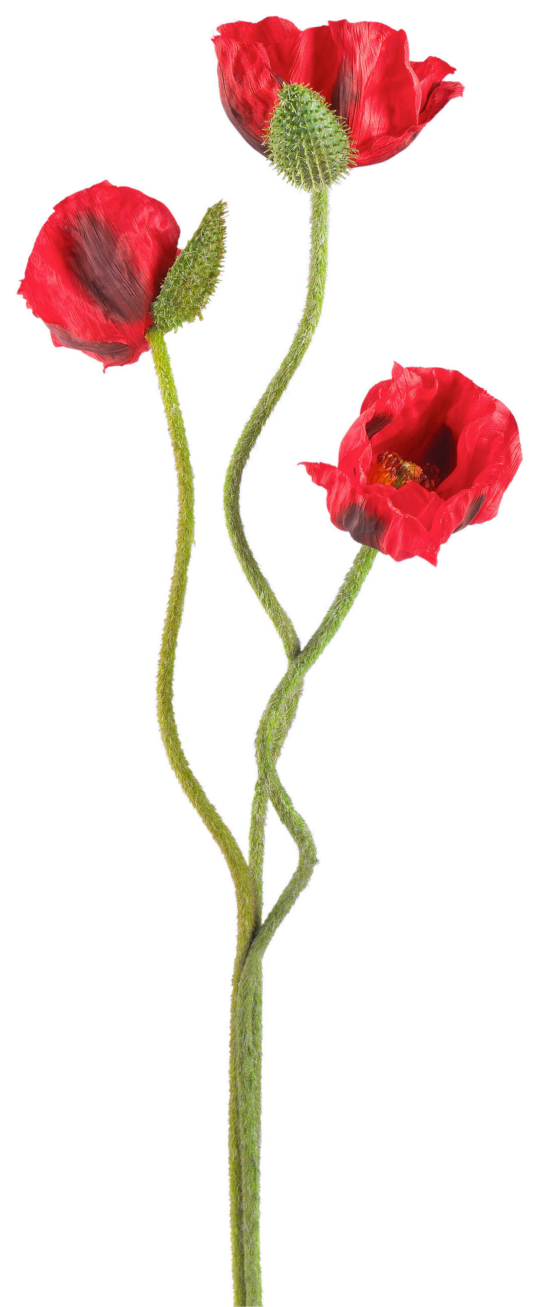 KONSTBLOMMA - röd/grön, Klassisk, textil/plast (72cm)
