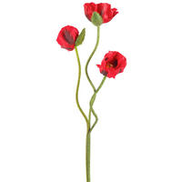 KONSTBLOMMA - röd/grön, Klassisk, textil/plast (72cm)